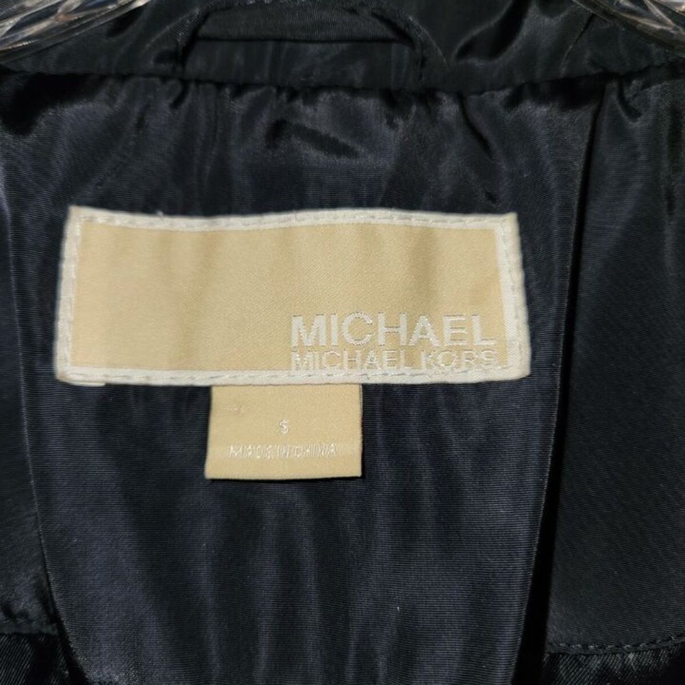 Michael Kors Faux Fur Trim Hooded Quilted Down Puffer Coat Women's Small Black - Picture 6 of 9